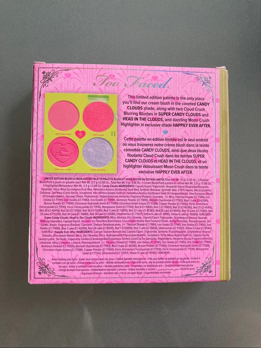 NIB TOO FACED Fairytale Crush Blush & Highlighter Palette - Pink